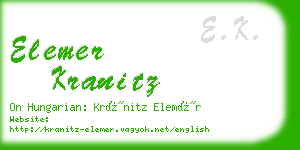 elemer kranitz business card